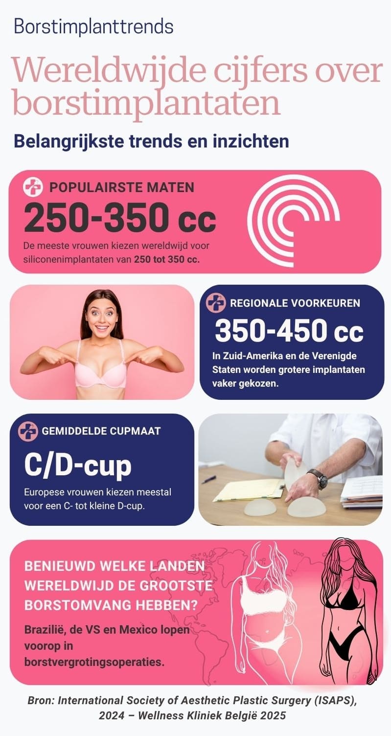 Wat is de gemiddelde cupmaat per land