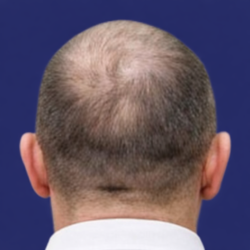 Before PRP: receding hairline and thinning temples